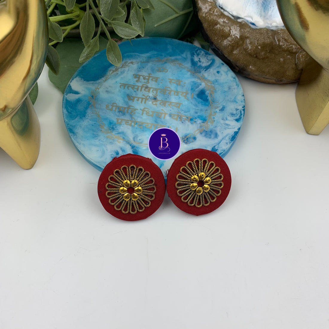 Fabric Flower Studs