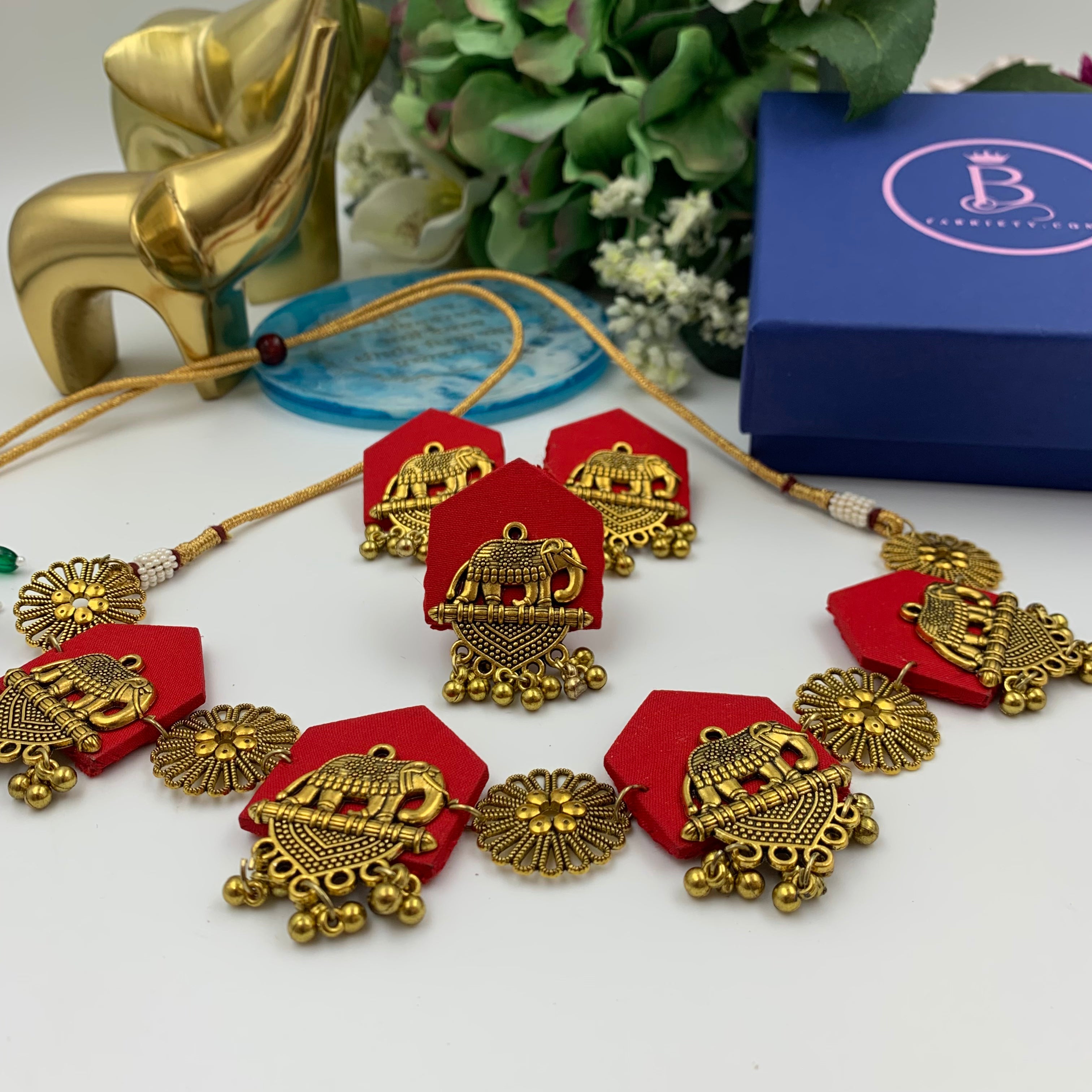 Elephant Choker Set - Gold