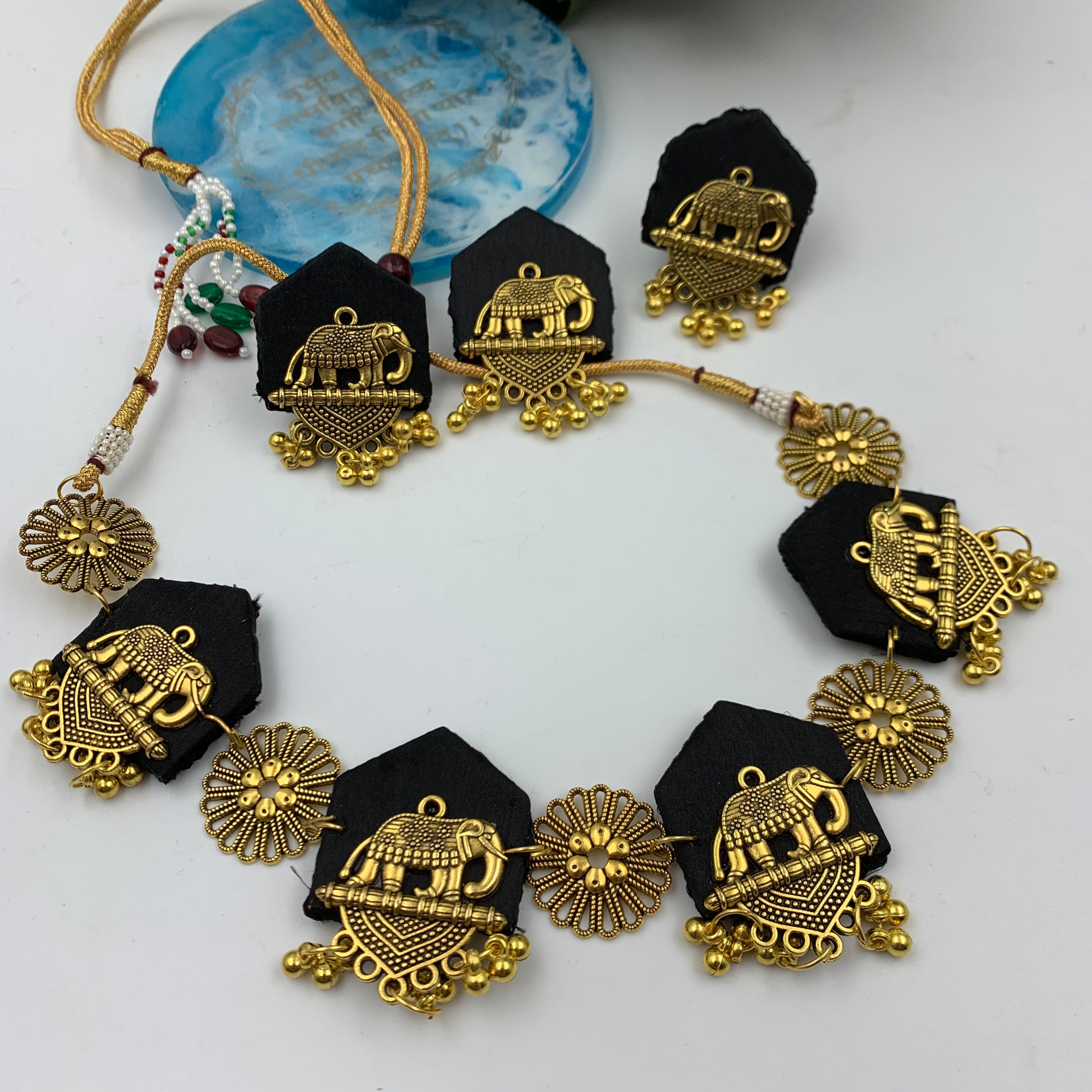 Elephant Choker Set - Gold