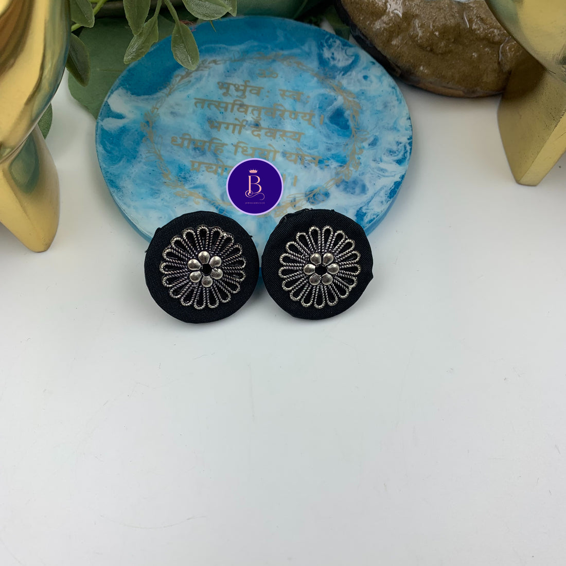 Fabric Flower Studs